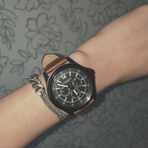 COACH brown leather watch